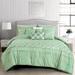 7 Piece Comforter Set Green Seashell Coral Coastal Soft Bedding
