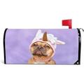 Dreamtimes Magnetic Mailbox Cover French Bulldog Dog Wearing Unicorn Hat Costume Post Mail Box Cover Mail Wraps Cover Standard Size 20.7 x 18.03