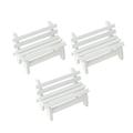 mini wooden bench 3PCS Mini Wooden Benches Handicraft Ornaments Garden Bench Model Photography Props Household Decoration