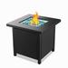 Bali Outdoors 28 Gas Fire Pit Table Steel Tabletop Fire Pit Patio Furniture Table Black