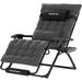 Techmilly Oversized Zero Gravity Chair Set of 1 33In XL Lawn Chair with Cushion Support 500LB Dark Gray