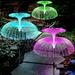 Solar Flower Lights Outdoor Garden Waterproof Solar Yard Lights Decorative 7 Color Changing Solar Powered Stake Light for Pathway Patio Lawn Christmas Decor 2 PCS