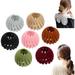 7 Pcs Birds Nest Hair Clip Geometric Retractable Hair Loops Expandable Ponytail Holder Fashion Hair Velvet Claw Clips Donut Hair Accessories for Girls Women