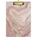 Dreamtimes Pink Marble Clipboards Standard A4 Letter Size Nursing Clipboard with Low Profile Metal Clip Decorative Clip Board for Office Supplies Gold