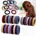 MODANU 30 Pcs Elastics Hair Tie Colorful Ponytail Holders Hair Bands for Medium to Thick Hair Curly Hair Women or Men (2 inch 3 Styles)