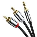 CLAVOOP RCA to 3.5mm Audio Cable 6.6ft RCA to Aux 3.5 1/8 Headphone Jack Stereo Cord HiFi Sound RCA Y Splitter Adapter