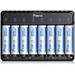 POWXS AA Rechargeable ies with Charger 2800mAh High Capacity Ni-MH Double A ies (8 Pack) and 8-Bay Pro AA
