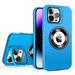 Dteck for iPhone 14 Plus Case MagSafe Silicone Case with Camera Stand Built-in 9H Camera Lens Protector Military-Grade Protection Shockproof Magnetic Case for iPhone 14 Plus Blue