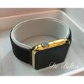 24K Gold Plated 42mm Iwatch Series 1 with Black Milanese Loop Band Bracelet Custom