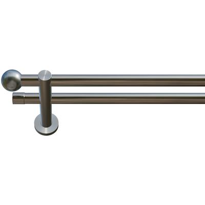 Gardinenstange INDEKO "Colombes", silber (edelstahlfarben), L:180cm, Eisen, Gardinenstangen Image