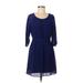 A. Byer Casual Dress: Blue Dresses - Women's Size Medium