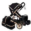 3 in 1 Baby Stroller for Newborn, Adjustable High View Baby Strollers Lightweight Pram Pushchair Bassinett Stroller with Seat Infant Carriage Pushchairs with Foot Cover