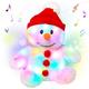 Cuteoy Christmas Musical Light up Snowman Stuffed Animals LED Santa Plush Toys Lullaby Singing Animated for Kids Xmas Gift Birthday, 13’’