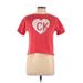 Calvin Klein Short Sleeve Blouse: Red Tops - Women's Size Large