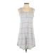 Charter Club Casual Dress - A-Line Scoop Neck Sleeveless: Gray Print Dresses - Women's Size X-Small