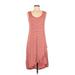 Design History Casual Dress - Shirtdress Scoop Neck Sleeveless: Orange Dresses - Women's Size Medium