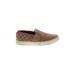 Steve Madden Flats: Slip-on Platform Casual Tan Print Shoes - Women's Size 7 1/2 - Almond Toe