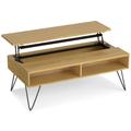 Simpli Home Hunter Coffee Table Metal | 18 H x 24 W x 48 D in | Wayfair AXCHUN-01-OAK