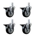 Service Caster Poly Wheel Swivel Square Stem Caster Set w/ Brake SCC | 8 H x 8 W x 8 D in | Wayfair SCC-SQ20S414-PPUB-BLK-PLB-34-4