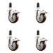 Service Caster Poly Swivel Expanding Stem Caster Set Lock Brake, Stainless Steel | 4 H x 4 W x 8 D in | Wayfair SCC-SS316TTLEX20S414-PPUB-138-4