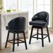 Red Barrel Studio® 29" Bar Stool （Set of 2/Set of 4） Wood/Upholstered/Leather in Black/Brown | 40 H x 21 W x 22.5 D in | Wayfair