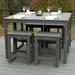 Wildon Home® Ausbon 4 - Person 54" Long Outdoor Dining Set Plastic in Blue | 54 W x 21.8 D in | Wayfair 9AE460CEBC744876893E7B86706FA1F5