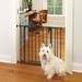 Tucker Murphy Pet™ Ebbert Pressure Mounted Pet Gate Metal (a highly durability option) in Black/Brown | 28.5 H x 38.25 W x 1.5 D in | Wayfair