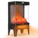 MoNiBloom Electric Fireplace Heater Stove w/ LED Flame Effect Free Standing in Black/Brown/Gray | 20.5 H x 7 W x 12 D in | Wayfair A03-EF-004-12-BK