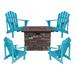 Rosecliff Heights Traitrs 5 Piece Complete Patio Set w/ Cushions Wood in Blue | Wayfair 5DF580ABC76F4F0295A7BC7DEC0BADC5