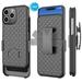 Njjex Case for iPhone 15 Pro Case[with Belt Clip Holster Case]Slim Combo Shell with Kickstand Swivel Belt Clip Holster Rugged Shockproof Antiscratch Protective Cover for iPhone 15 Pro 6.1 inch(Black)