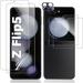 [2+2+2 Pack] For Galaxy Z Flip 5/W24 Flip screen Protector 2 Pack Inner Screen Flexible Film + 2 Pack Back Screen Protector Tempered Glass + 2 Pack Camera Lens Protector Scratch Resistant