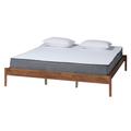 Agatis Mid-Century Modern Ash Walnut Finished Wood Bed Frame by Baxton Studio in Ash Walnut (Size KING)