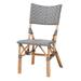 Wagner Modern French Black And White Weaving And Natural Rattan Bistro Chair by Bali & Pari in Black White Natural Brown