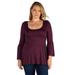 Long Bell Sleeve Flared Plus Size Tunic Top