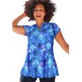 Plus Size Women's Chlorine Resistant Swim Tunic by Swimsuits For All in Bright Palm (Size 40)