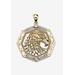 Men's Big & Tall Men'S Diamond Accented Eagle Pendant In Gold-Plated Sterling Silver by PalmBeach Jewelry in Gold