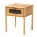 Naresh Mid-Century Modern Transitional Natural Brown Bamboo Wood 1-Drawer End Table by Baxton Studio in Natural Brown