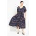 Val Print Dress - navy butterfly