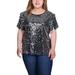 Short Sleeve Sequined Top