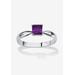 Women's Birthstone .925 Silver Solitaire Ring by PalmBeach Jewelry in February (Size 4)