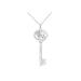 Women's Sterling Silver Diamond Accent Leo Zodiac Key Pendant Necklace by Haus of Brilliance in White