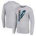 Men's Starter Heather Gray Carolina Panthers Color Scratch Long Sleeve T-Shirt