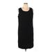 DressBarn Casual Dress - Shift Scoop Neck Sleeveless: Black Solid Dresses - Women's Size 15