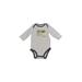 Just One You Made by Carter's Long Sleeve Onesie: Gray Color Block Bottoms - Size 3 Month