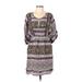 Jessica Simpson Casual Dress - Mini Scoop Neck 3/4 sleeves: Purple Dresses - Women's Size Large