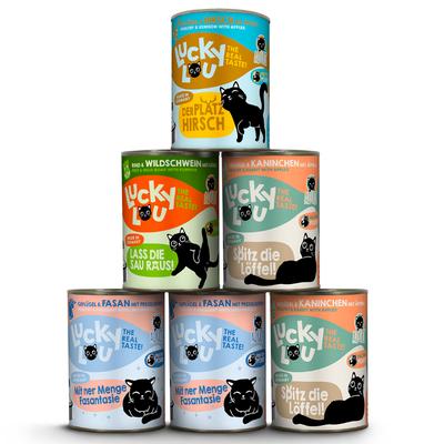 24x 400g Lucky Lou Lifestage Adult Wild-Mix Katzenfutter nass