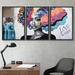 IDEA4WALL Love Is Color Triptych Graffiti & Street Art Cities Scenic Urban Multicolor 3 Pieces Canvas in White | 36 H x 72 W x 1.5 D in | Wayfair