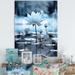 Latitude Run® Monochrome Blue & White Winters Reflection I - Floral Canvas Wall Art Metal | 32 H x 16 W x 1 D in | Wayfair