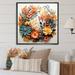 Winston Porter Beige & Orange Floral Wreath III Framed On Canvas Print Canvas, Cotton | 30 H x 30 W x 1 D in | Wayfair