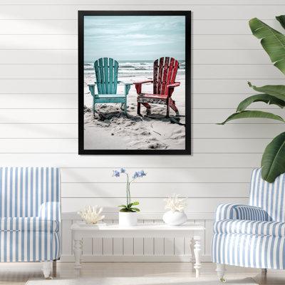 Rosecliff Heights Colorful Beach Chairs I On Canvas Print Plastic | 44 H x 34 W x 1.5 D in | Wayfair 1CE3F9E43F984252BB3FFADAF1400082
